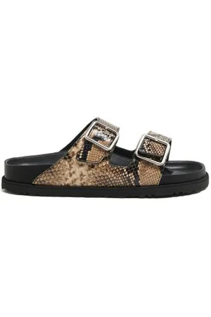 Birkenstock Sandales en cuir de serpent Arizona