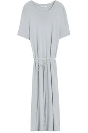 LEMAIRE Robe chemise à bords-côtes ceinturée