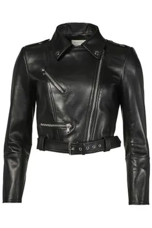 Alexander McQueen Blouson motard court en cuir