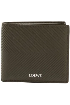Loewe Portefeuille à deux volets en cuir de veau grainé souple.