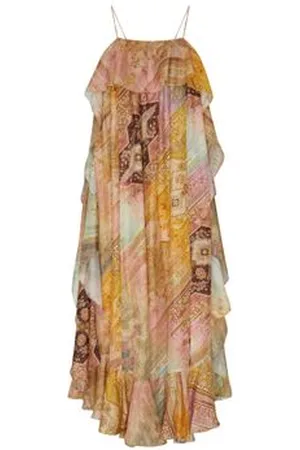 ZIMMERMANN Robe longue à volants Tallow