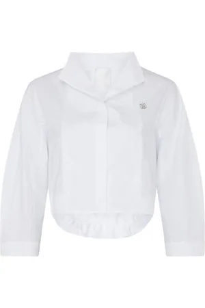 Givenchy Chemise cropped en popeline à détail 4G