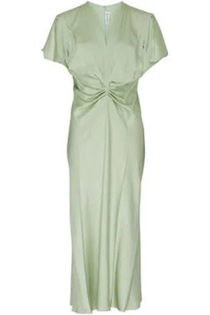 Victoria Beckham Robe midi à col en V froncée