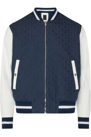 Givenchy Blouson varsity en denim monogramme 72 et cuir
