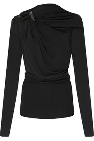 Victoria Beckham Haut en jersey drapé à manches longues