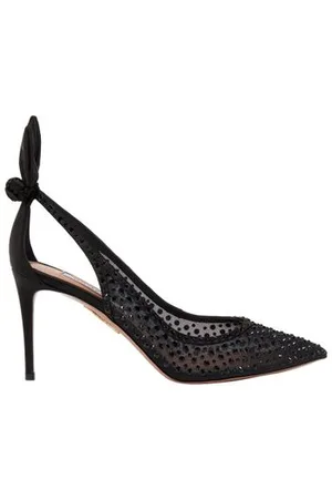Aquazzura Escarpins bow tie 85 en tulle avec cristaux