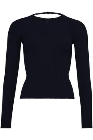 Courrèges Pull en maille bords-côtes avec bretelles lingerie