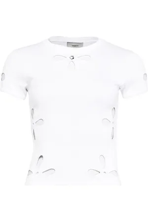COPERNI T-shirt coupe slim brodé motif pétale