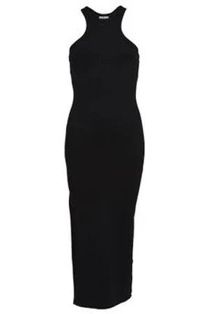 Courrèges Robe longue à bords-côtes en scuba 90