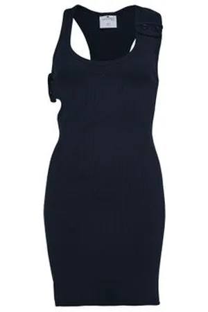Courrèges Robe à bords-côtes croisée 90