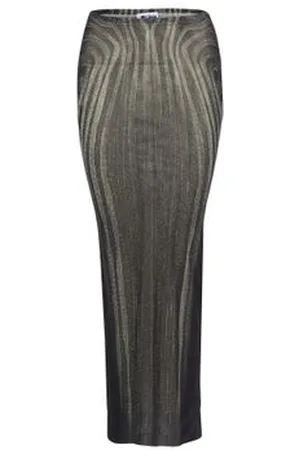 Jean Paul Gaultier Jupe longue en mesh imprimé Spiral
