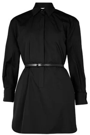 Max Mara Robe chemise en popeline de coton avec ceinture en cuir Alcade