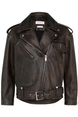 Alexander McQueen Veste en cuir oversize