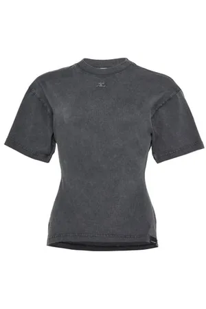 Courrèges T-shirt stonewashed à ceinture