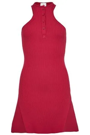 Courrèges Robe en maille bords-côtes en scuba