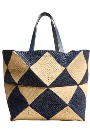 Loewe Sac cabas Puzzle Fold Diamond XXL en raphia
