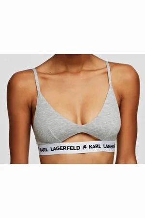 Karl Lagerfeld Soutien-gorge triangle sans armatures logote - Gris