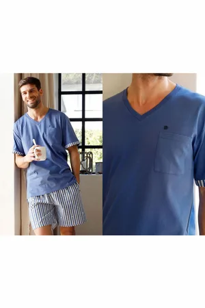Becquet Pyjama homme à rayures marines - DODO HOMEWEAR- en coton