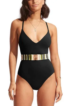 Seafolly Maillot de bain 1 pièce avec ceinture