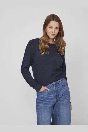 VILA Pull col rond poignets côtelés en viscose Julia