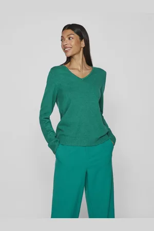 VILA Pull col en v épaules tombantes Lucy