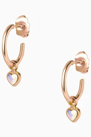 Les Interchangeables Créoles - A59252 Creoles Coeur PM Doré Rose
