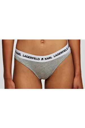Karl Lagerfeld Lot de 2 Strings Logotypés Gris