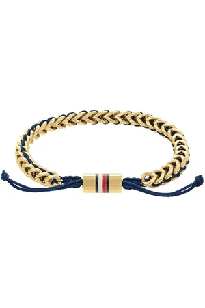 Tommy Hilfiger Bracelet Homme Tommy Hilfiger Braided Metal - 2790512 Acier, Nylon Doré, Bleu
