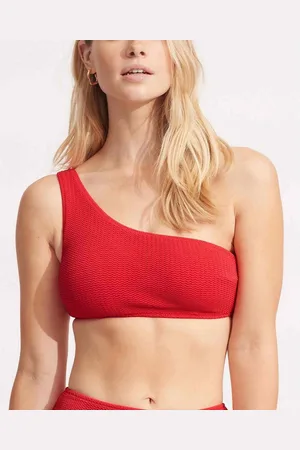 Seafolly Haut de maillot de bain one shoulder - Rouge