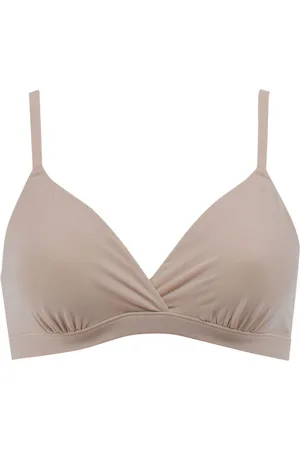 ATHENA Soutien-gorge triangle croisé sans armatures femme Easy Seconde Peau Marron/Beige