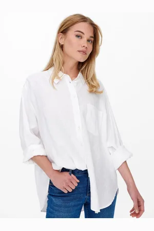 ONLY Chemise Col chemise Manches longues en lin