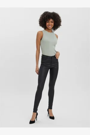 VERO MODA Pantalon Slim Fit Taille normale Pleine longueur en viscose