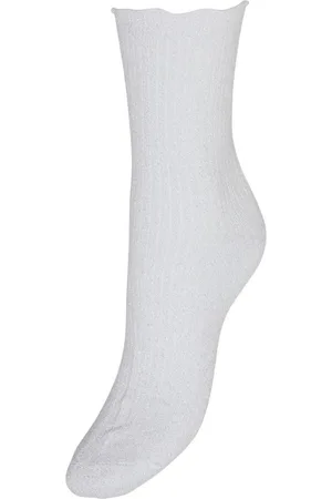 VERO MODA Chaussettes à paillettes blanc