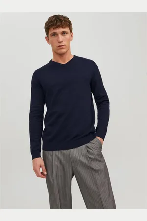 JACK & JONES Pull en maille Col rond Manches longues Marine Rory Aiden