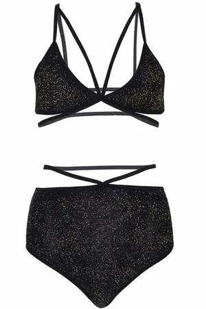 Leg Avenue Ensemble 2 pièces soutien-gorge à lanières et slip brésilien noir