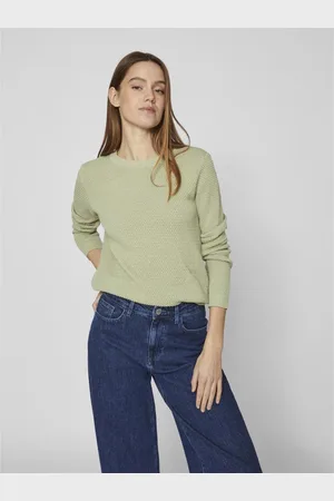 VILA Pull col rond en coton Mae