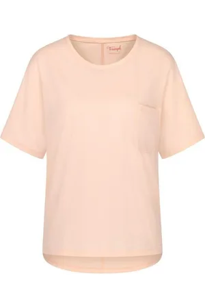 Triumph Haut De Pyjama T-shirt Avec Poche Beige en coton