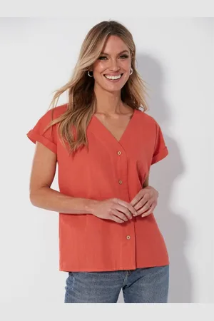 VENCA Chemise à manches courtes en coton slub