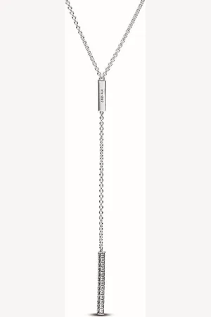 PANDORA Collier Pendant Gouttes Prismatique Pavé - Timeless