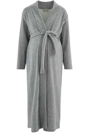 Cache Coeur Veste longue grossesse grise Lingerie en viscose