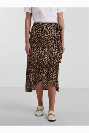 Pieces® Jupe midi portefeuille en viscose