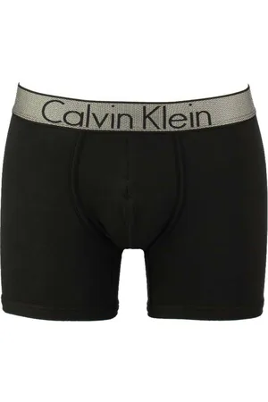 Calvin Klein Boxer Long en Coton Stretch - Ceinture Siglée Noir