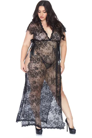 Leg Avenue Kimono en dentelle transparente - noir