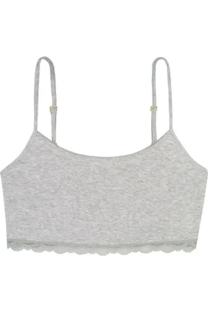 Dorina Crop top pyjama gris en coton modal
