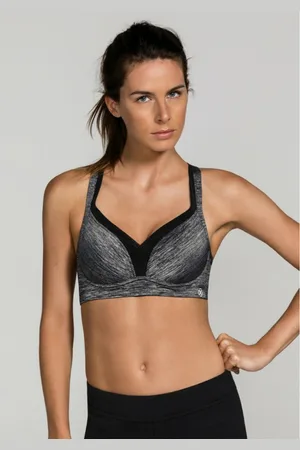 Soutien-gorge de sport sans armatures grand maintien gris Shock