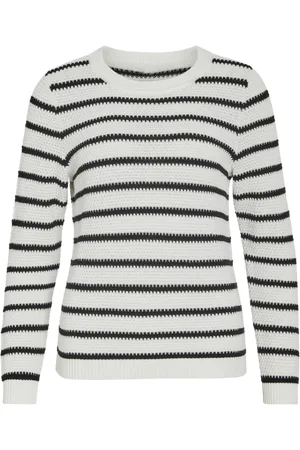 VILA Pull col rond en coton Ione