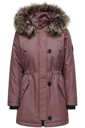 ONLY Parka long capuche avec bord en fausse fourrure détachable Dina