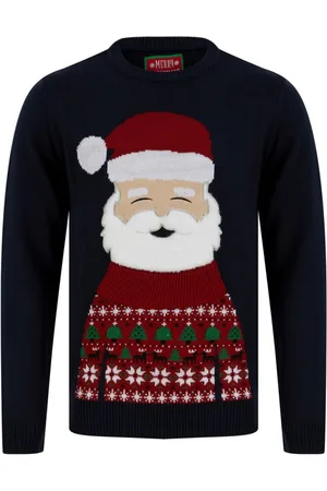 Merry Christmas Pull de noel homme bleu