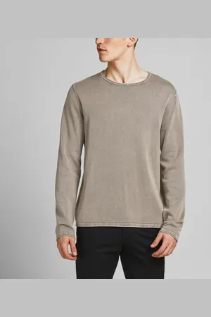 JACK & JONES Pull en maille Col rond Manches longues Gris Clair