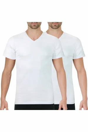ATHENA Lot de 2 Tee-shirts homme col V Ecopack en coton